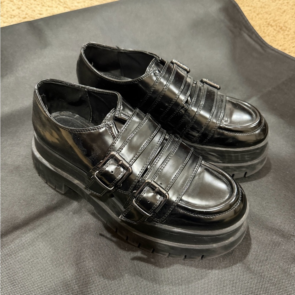 Bershka Black Chunky Loafers